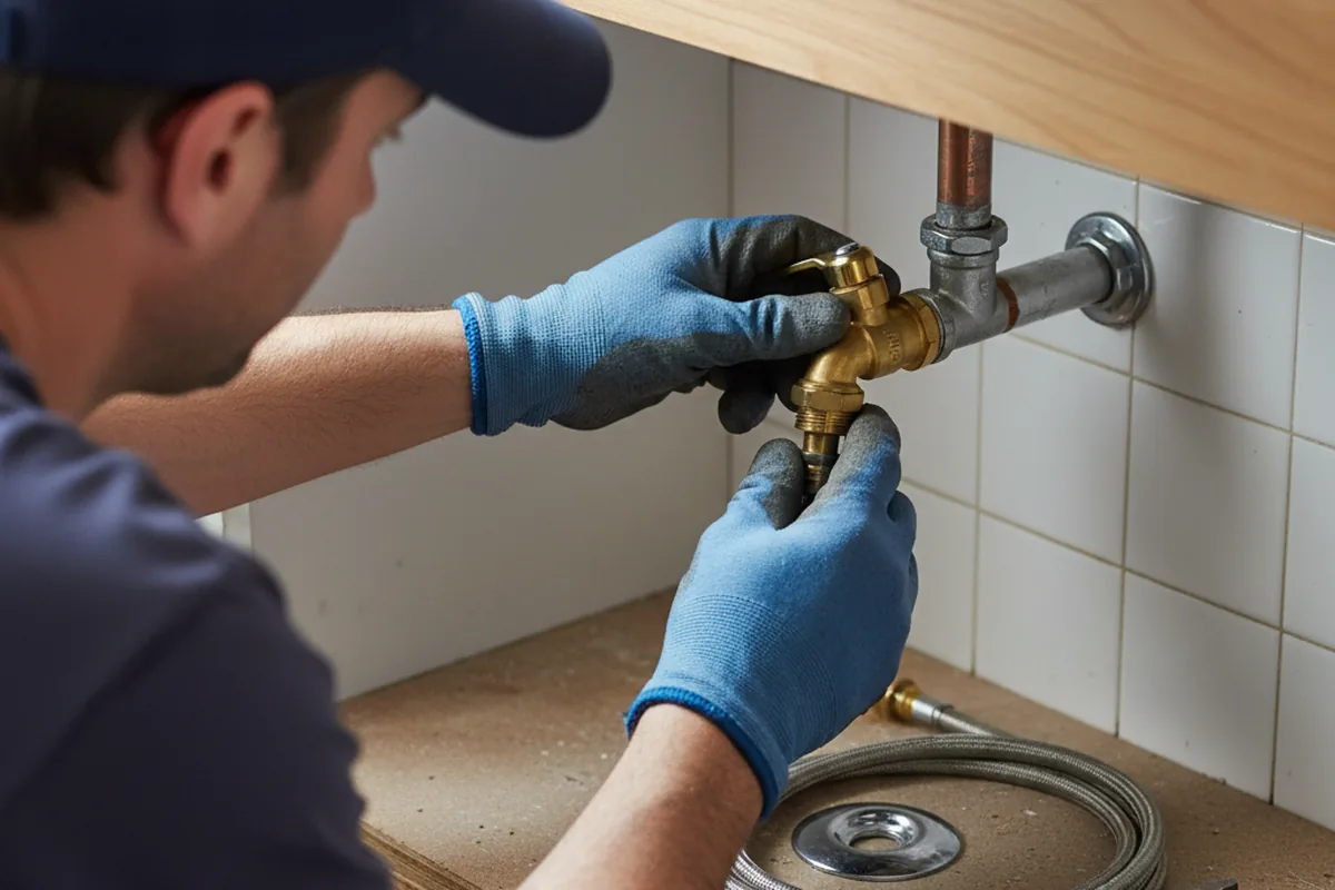 Shutoff valve and fitting work during Emergency Plumbing in Parker